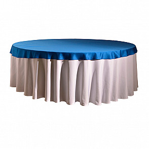 Наперон для круглого стола синий 2,2м