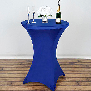 Стрейч скатерть для коктейльного стола синяя