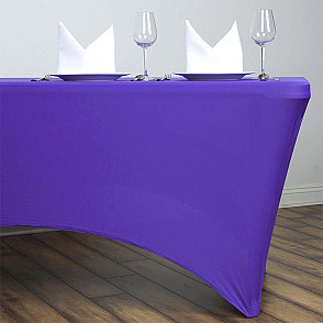 Стрейч скатерть для прямоугольного стола фиолетовая