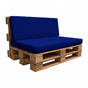 Двухместный диван Black с синей подушкой