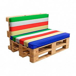 Двухместный диван Wood с разноцветной подушкой