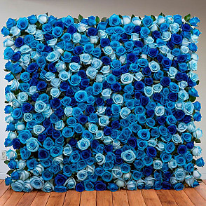 Фотозона из цветов «Голубые розы»