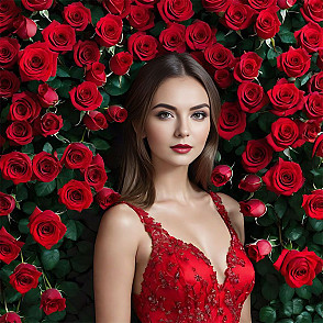 Фотозона из цветов «Красные розы»