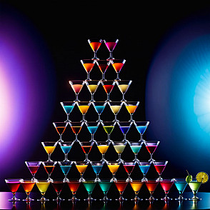 Пирамида из коктейлей 120 бокалов (8 ярусов)
