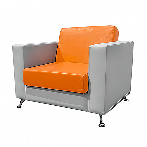 Кресло Cube оранжево-белое