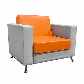 Кресло Cube оранжево-белое