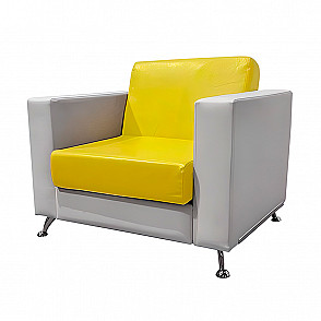 Кресло Cube желто-белое