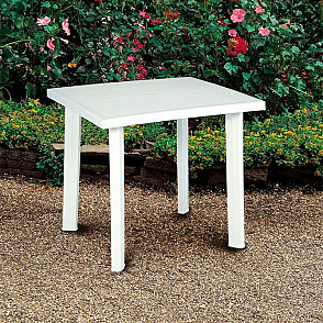 Пластиковый квадратный стол белый