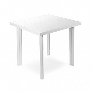Пластиковый квадратный стол белый