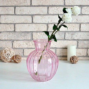 Розовая ваза 20см