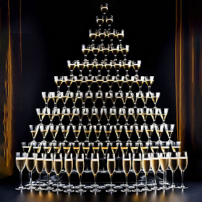 Пирамида из шампанского 220 бокалов (10 ярусов)