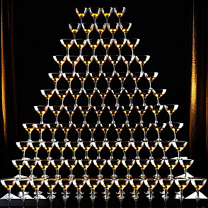 Пирамида из шампанского 286 бокалов (11 ярусов)