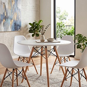 Стол Eames белый d-80 см