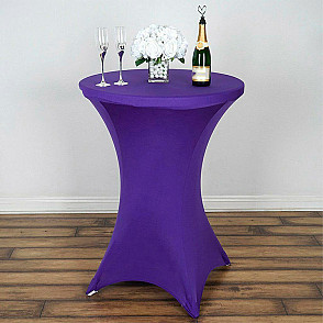 Стрейч скатерть для коктейльного стола фиолетовая