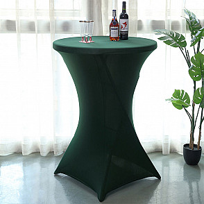 Стрейч скатерть для коктейльного стола зеленая
