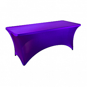 Стрейч скатерть для прямоугольного стола фиолетовая
