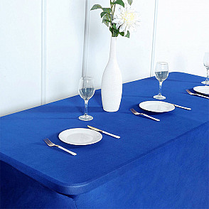 Стрейч скатерть для прямоугольного стола синяя