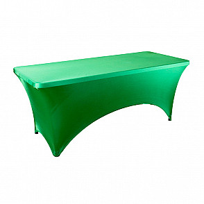 Стрейч скатерть для прямоугольного стола зеленая