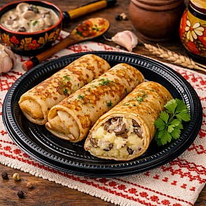 Блинчики с грибами и картошкой