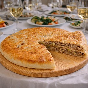 Пирог с мясом и капустой