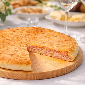 Пирог с ветчиной из индейки и сыром