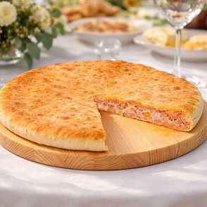 Пирог с ветчиной из индейки и сыром