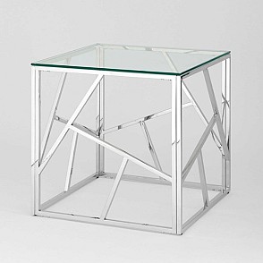 Журнальный стол Loft со стеклом белый